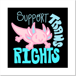 Trans Rights Axolotl Back print Posters and Art